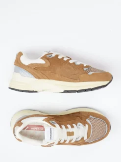 Autry – Sneaker aus Veloursleder und Mesh cognac