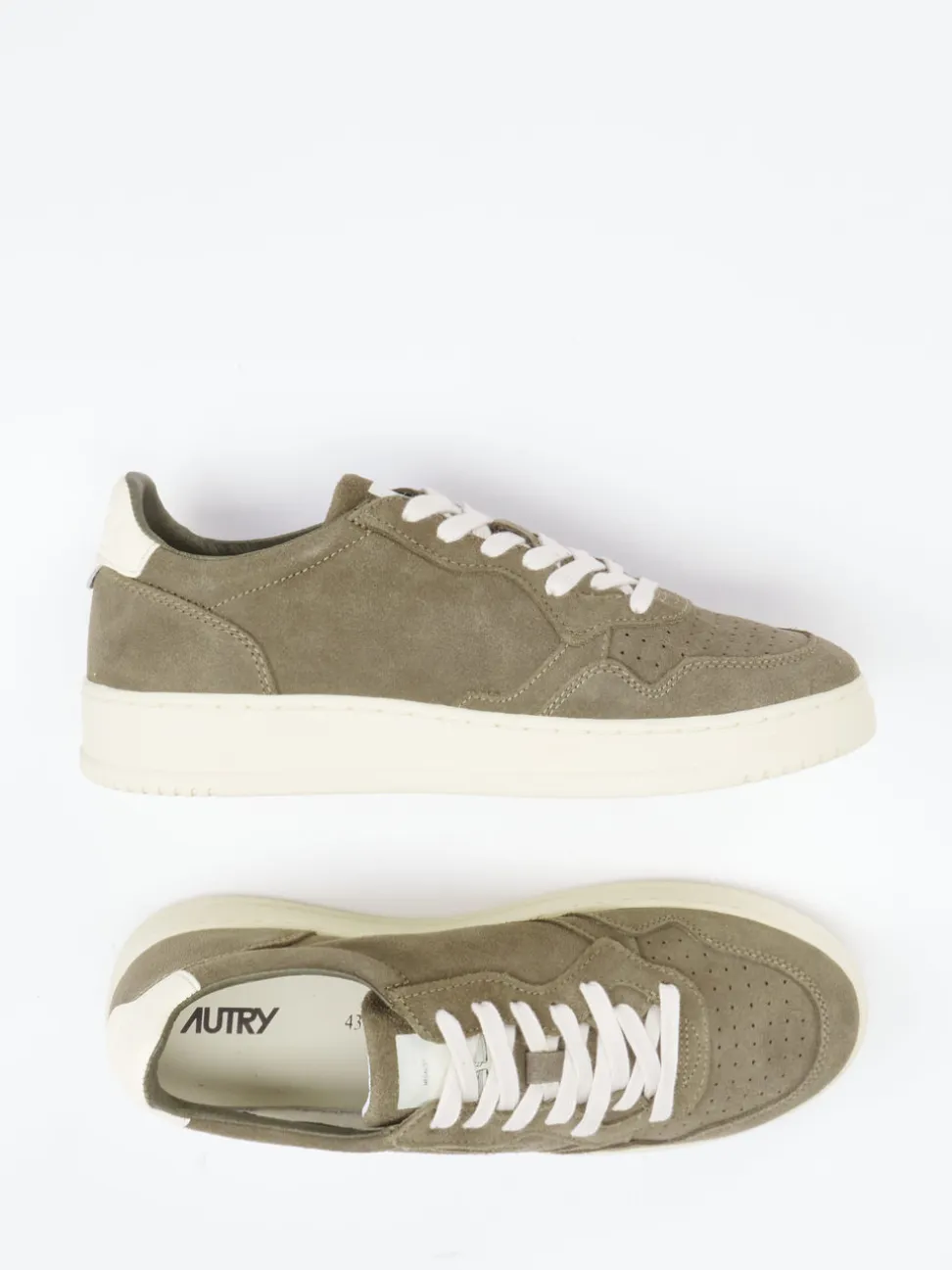 Autry – Sneaker aus Veloursleder in Olivgrau