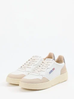 Autry – Sneaker aus Velours- und Glattleder Weiß