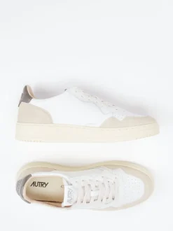 Autry – Sneaker aus Velours- und Glattleder Weiß