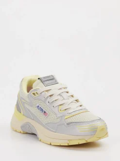 Autry – Sneaker aus Velour und Textil Cremebeige