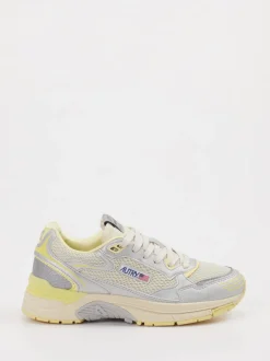 Autry – Sneaker aus Velour und Textil Cremebeige