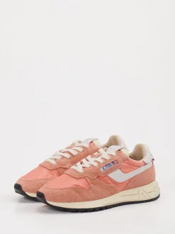 Autry – Sneaker aus Veloursleder und Textil Korallrosa