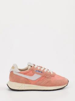 Autry – Sneaker aus Veloursleder und Textil Korallrosa