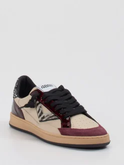 4B12 – Sneaker aus Velour- und Glattleder beige