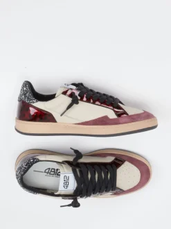 4B12 – Sneaker aus Velour- und Glattleder beige