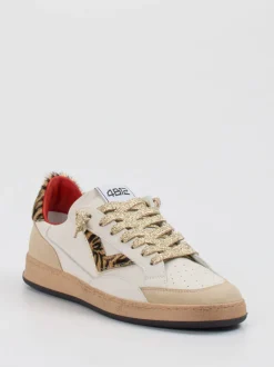 4B12 – Sneaker aus Velourleder und Glattleder beige