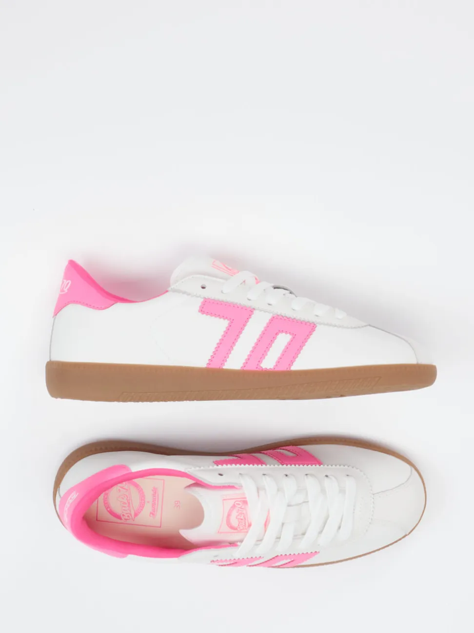 Back 70 – Retro-Sneaker aus Leder in Weiß und Pink