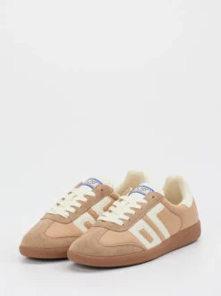 Back 70 – Retro-Sneaker aus Textil und Veloursleder beige