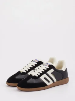 Back 70 – Retro-Sneaker aus Velour/Leder Schwarz