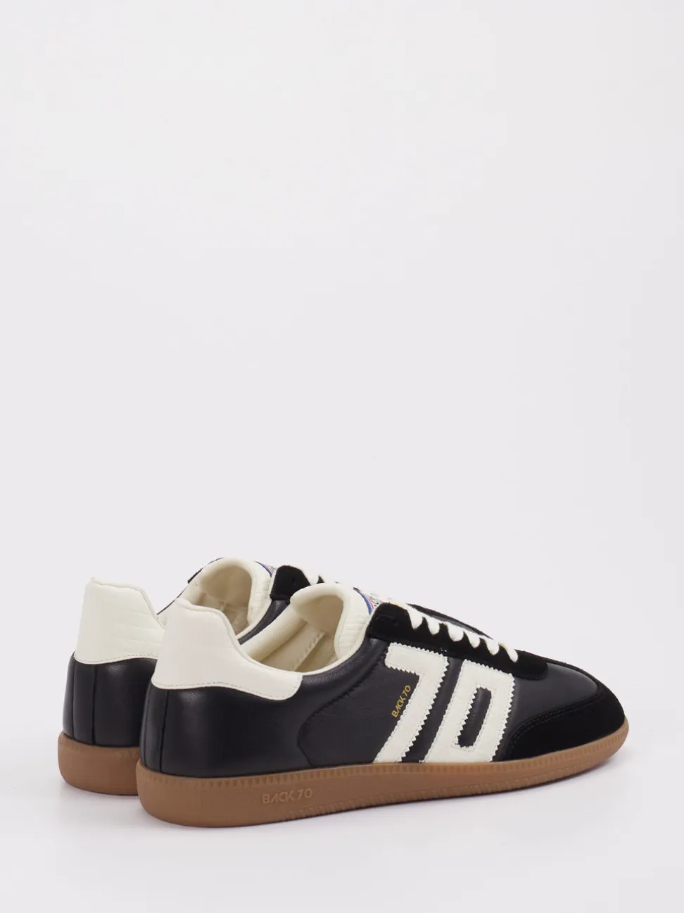 Back 70 – Retro-Sneaker aus Velour/Leder Schwarz