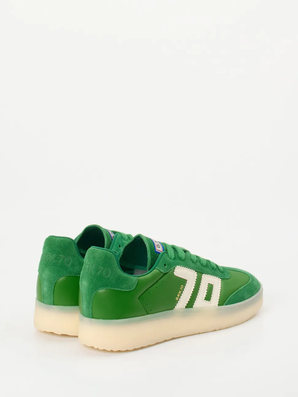 Back 70 – Retro-Sneaker aus Velours- und Glattleder grün