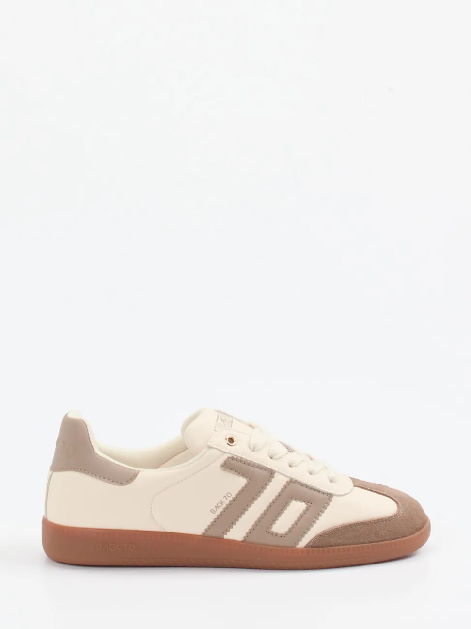 Back 70 – Retro-Sneaker aus Velour/Leder cremeweiß