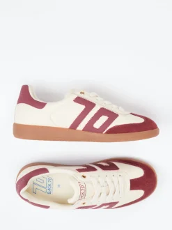 Back 70 – Retro-Sneaker aus Velour/Leder cremeweiß