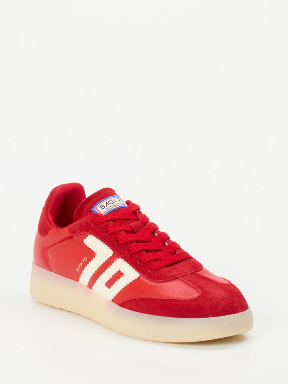 Back 70 – Retro-Sneaker aus Velour/Leder rot