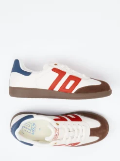 Back 70 – Retro-Sneaker aus Velour/Leder cremeweiß