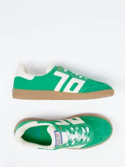 Back 70 – Retro-Sneaker aus Velour/Textil grün