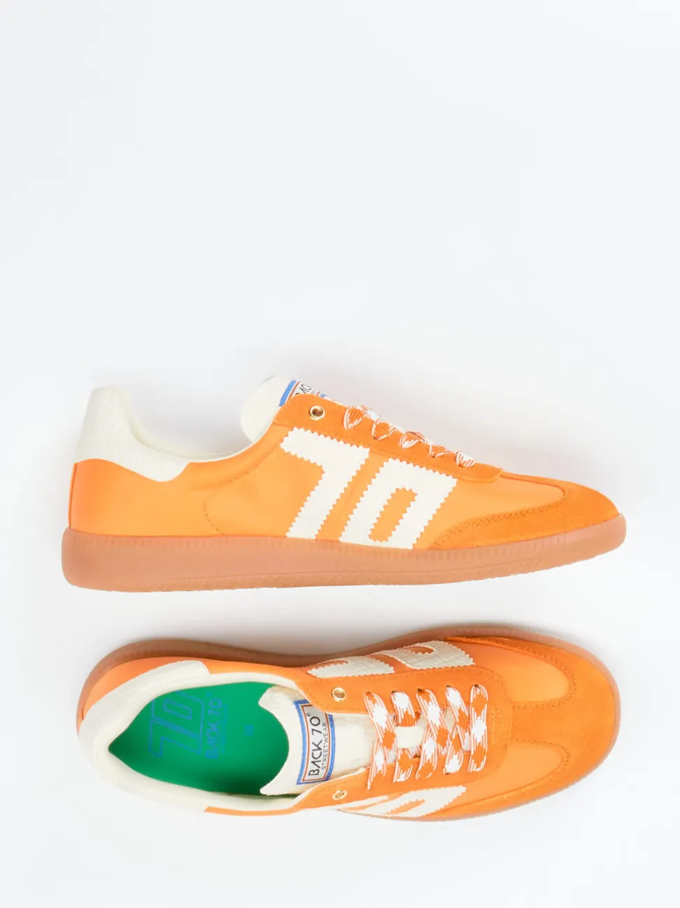 Back 70 – Retro-Sneaker aus Velour/Textil Orange