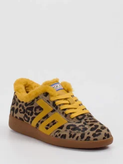 Back 70 – Sneaker aus Fell mit Leoprint und Kunstfell