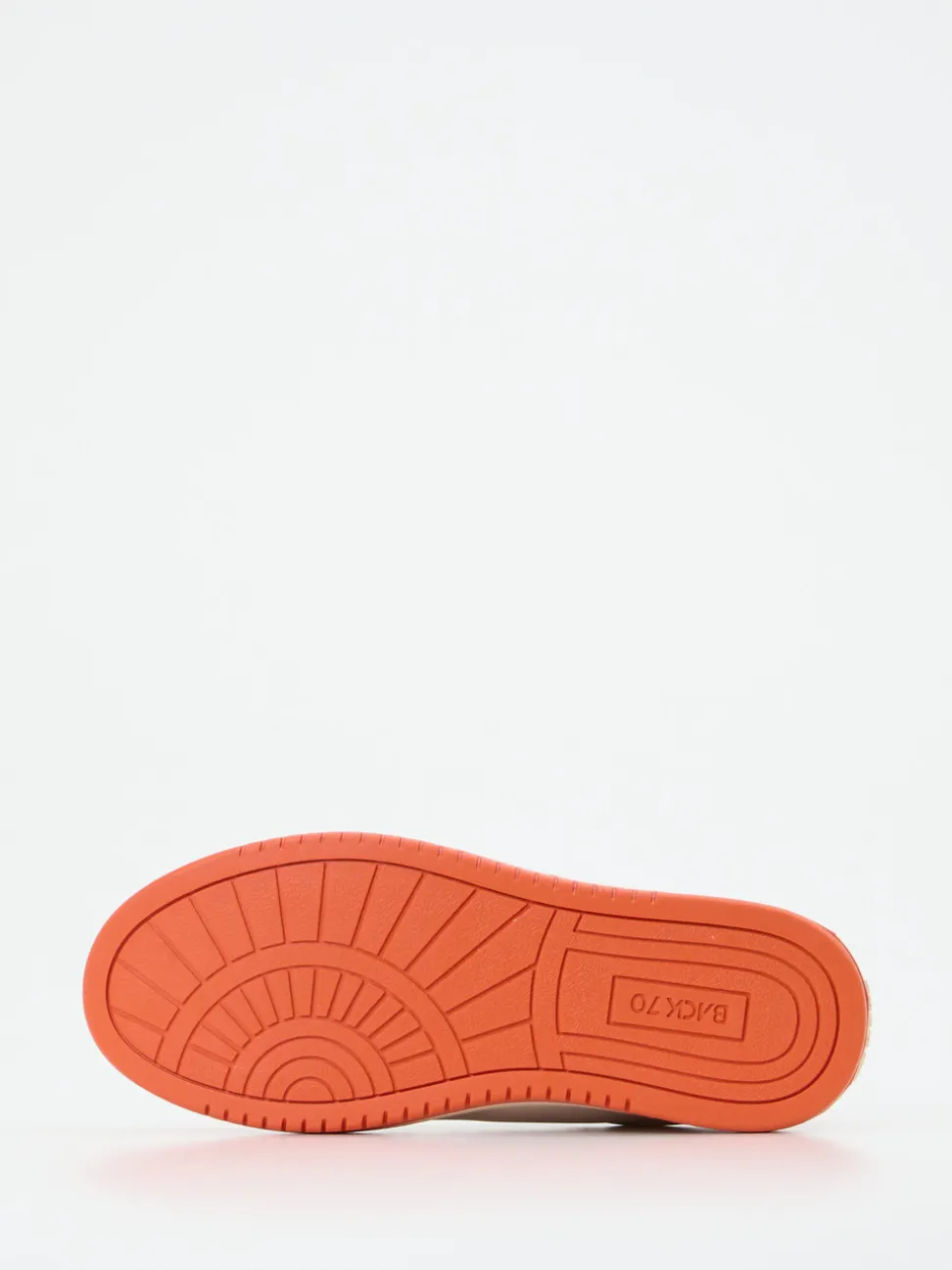 Back 70 – Sneaker aus Glattleder Orangerot-Weiß