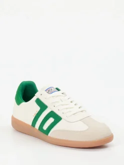 Back 70 – Sneaker aus Kalbleder in Offwhite-Grün