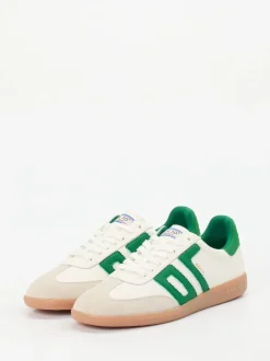 Back 70 – Sneaker aus Kalbleder in Offwhite-Grün