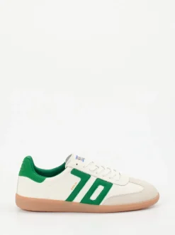 Back 70 – Sneaker aus Kalbleder in Offwhite-Grün