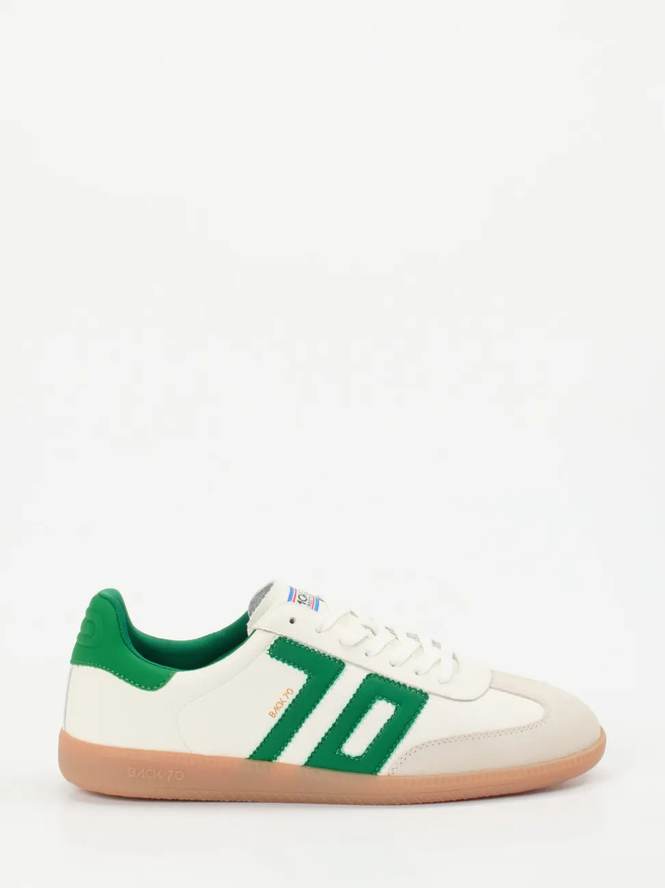 Back 70 – Sneaker aus Kalbleder in Offwhite-Grün
