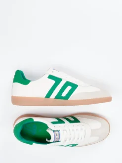 Back 70 – Sneaker aus Kalbleder in Offwhite-Grün