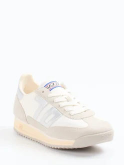 Back 70 – Sneaker aus Veloursleder und Textil Weiß