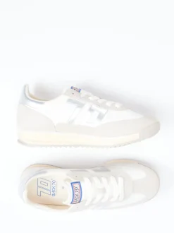 Back 70 – Sneaker aus Veloursleder und Textil Weiß