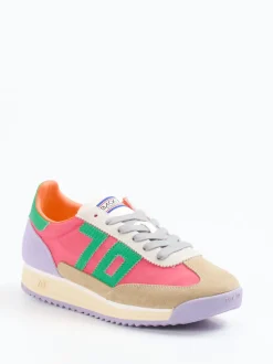 Back 70 – Sneaker aus Veloursleder und Nylon Korallrosa