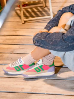 Back 70 – Sneaker aus Veloursleder und Nylon Korallrosa