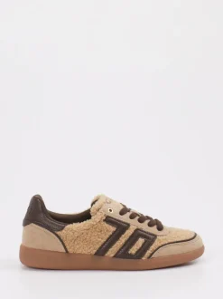 Back 70 – Sneaker aus Velours/Textil in Beigebraun