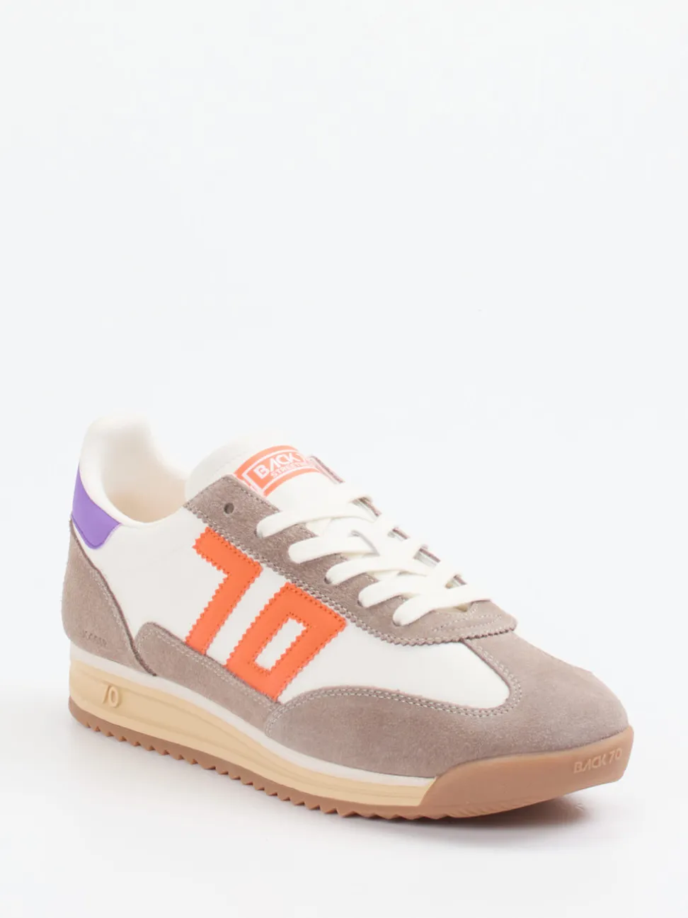 Back 70 – Sneaker aus Veloursleder und Kalbleder Weiß