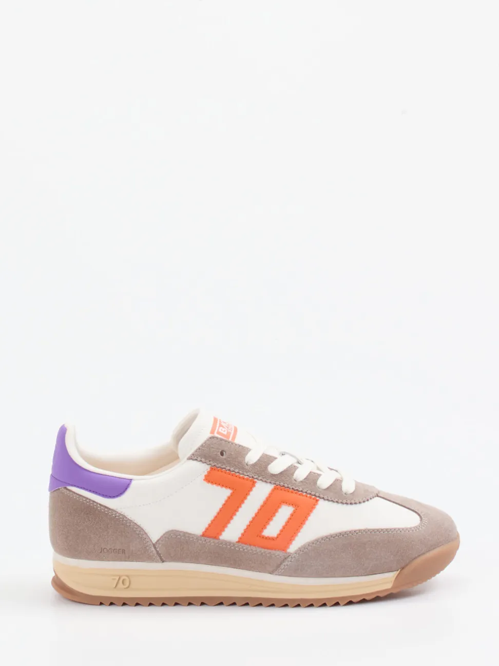 Back 70 – Sneaker aus Veloursleder und Kalbleder Weiß