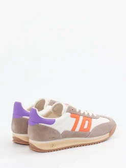 Back 70 – Sneaker aus Veloursleder und Kalbleder Weiß