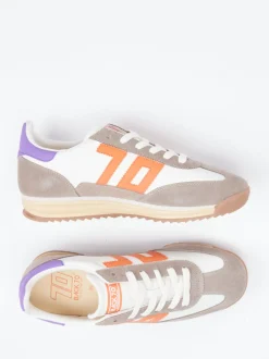 Back 70 – Sneaker aus Veloursleder und Kalbleder Weiß