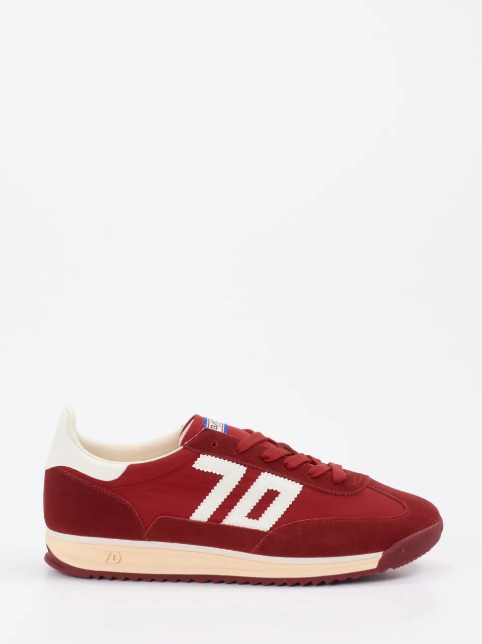 Back 70 – Sneaker aus Velour/Textil in Weinrot