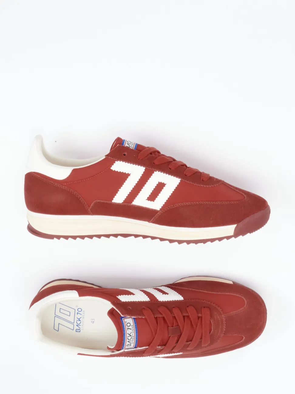 Back 70 – Sneaker aus Velour/Textil in Weinrot