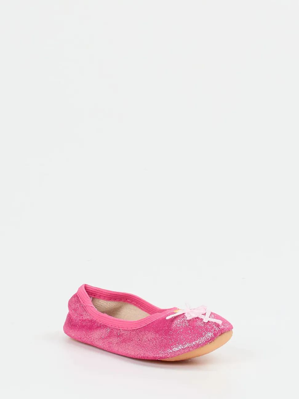 Beck – Ballerina-Hausschuhe aus Textil in Pink