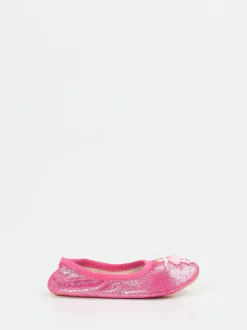 Beck – Ballerina-Hausschuhe aus Textil in Pink