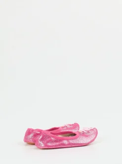 Beck – Ballerina-Hausschuhe aus Textil in Pink
