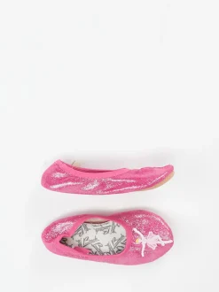Beck – Ballerina-Hausschuhe aus Textil in Pink