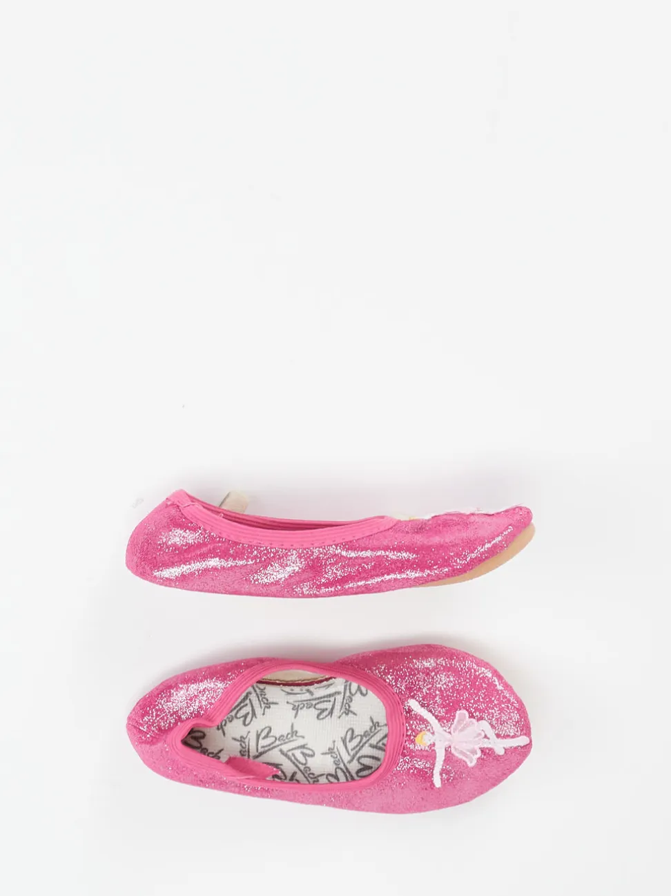 Beck – Ballerina-Hausschuhe aus Textil in Pink