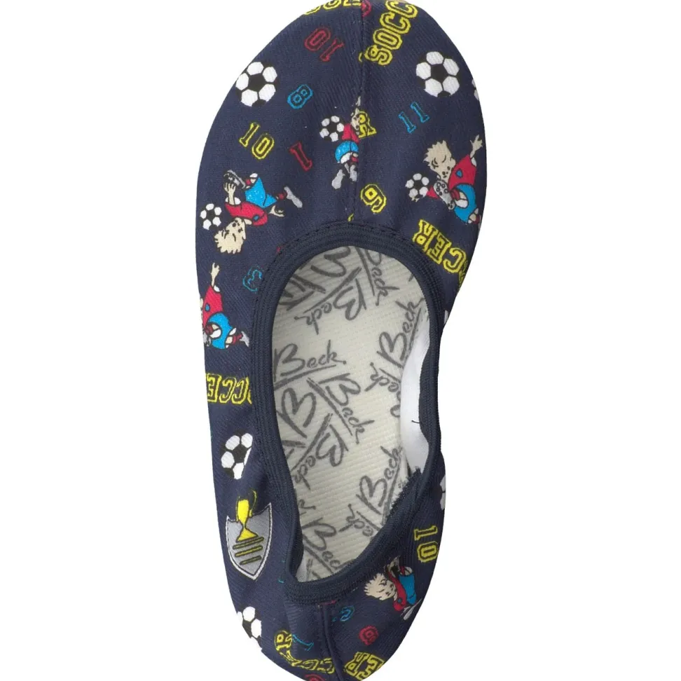 Beck – Gymnastikschläppchen aus Textil Dunkelblau