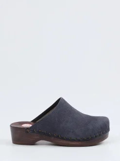 Berkemann – Clogs aus Veloursleder Dunkelblau