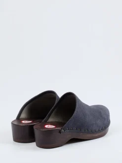Berkemann – Clogs aus Veloursleder Dunkelblau