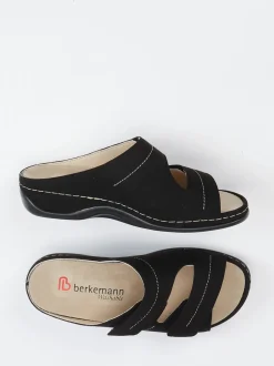 Berkemann – Komfort-Pantolette aus Nubukleder schwarz