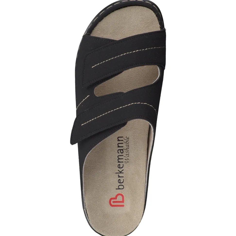 Berkemann – Komfort-Pantolette aus Nubukleder schwarz